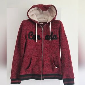 Canada Womens S Fleece Hooded Zip Up Sweater Small Hoody